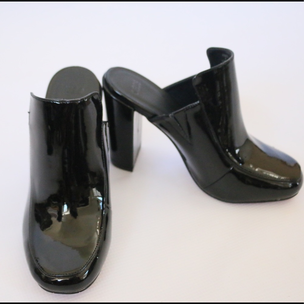 ASOS Black Patent Mule Heel